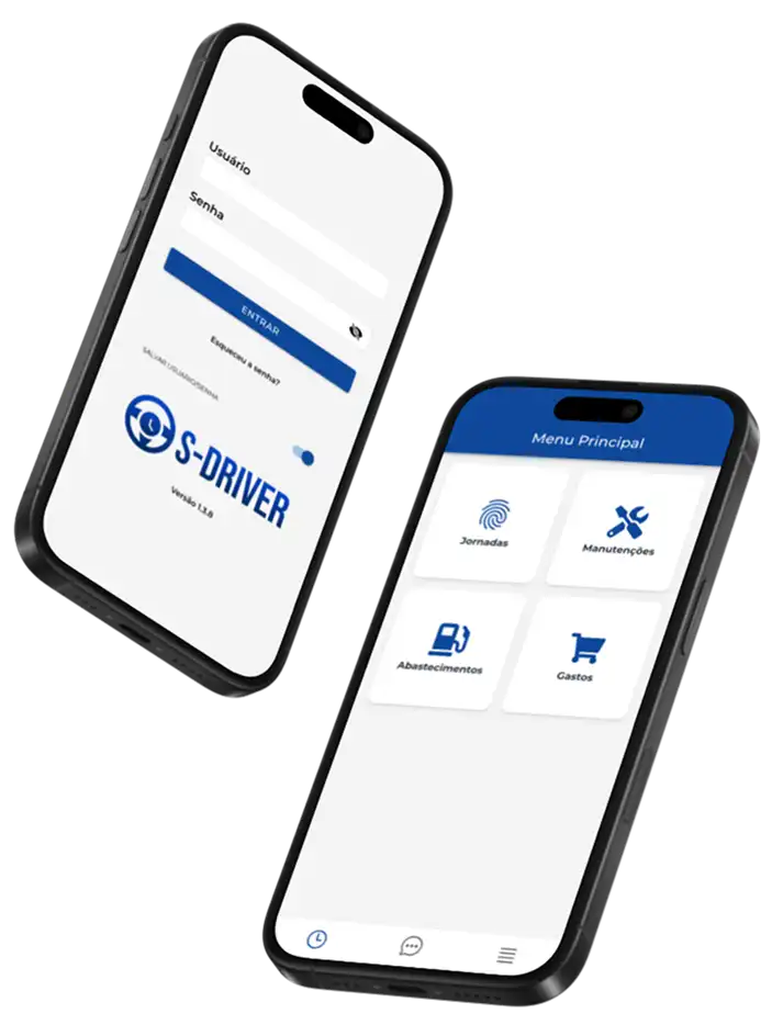 Tela do app S-DRIVER
