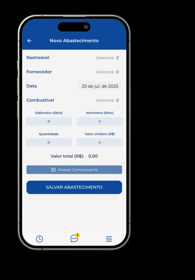 Tela de notificações no app S-DRIVER