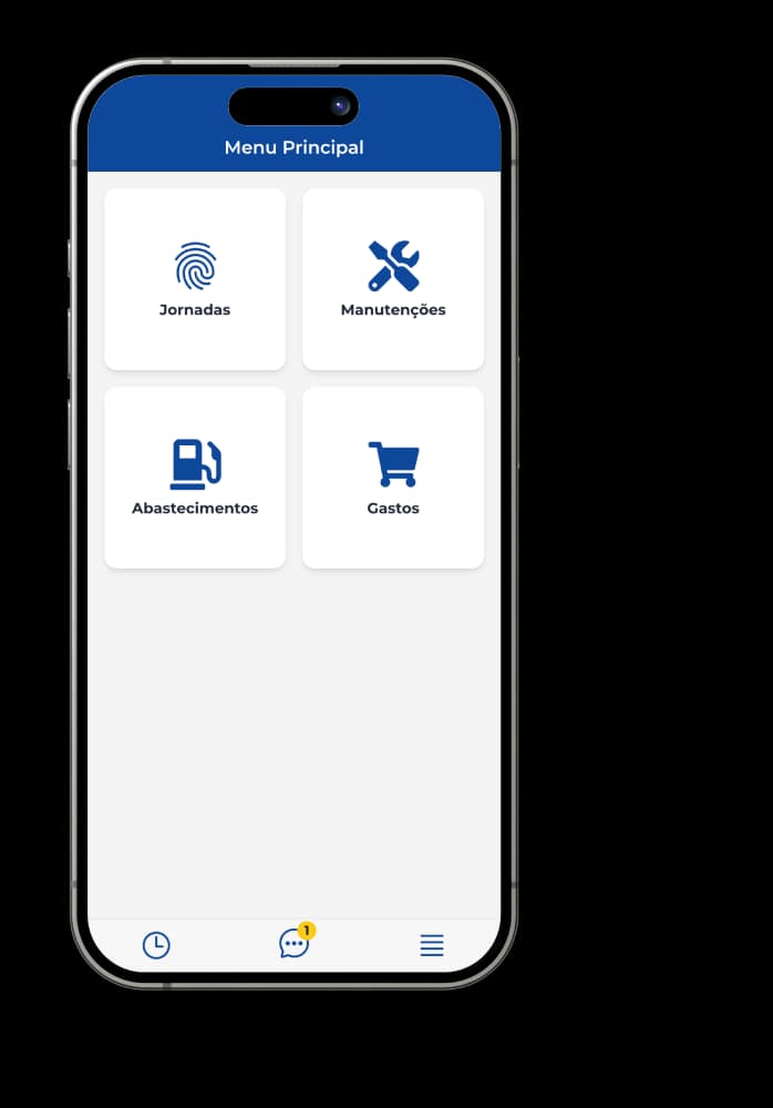 Mockup do app S-DRIVER - Gestão de motoristas